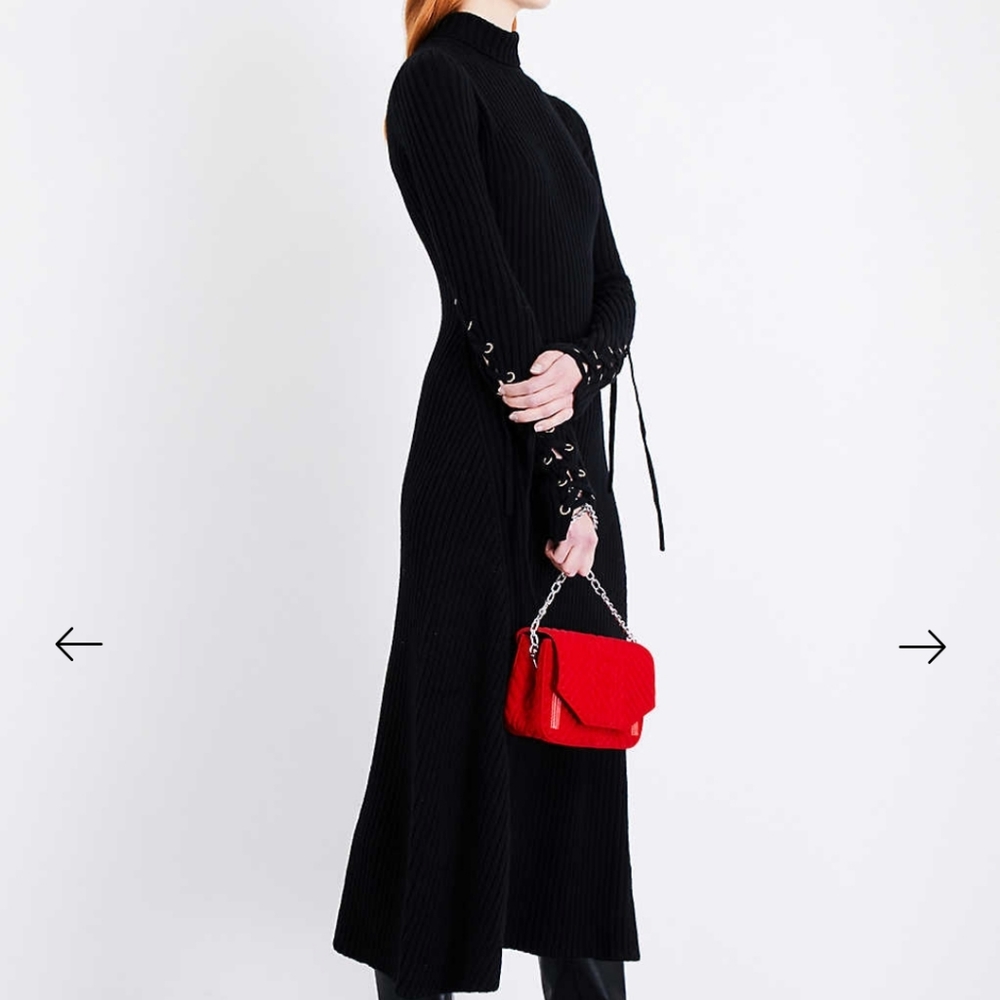 MAJE Black Knitted Rafaela Sweater Dress